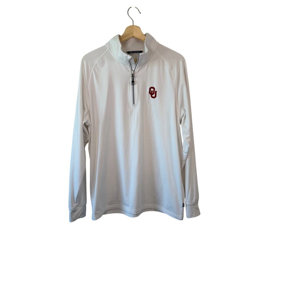 Cutter & Buck Oklahoma Sooners Adapt Quarter Zip Pullover White Men’s M